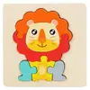 Puzzle de encaje geométrico tridimensional de madera de colores para niños de 1 a 3 años, rompecabezas de educación temprana para bebés, rompecabezas de bloques de construcción, juguetes rompecabezas