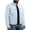 Outono e Inverno 2023 Europeu e Americano Masculino Manga Longa Couro Casaco Gola Alta Punk Motociclista Estilo de Rua Jaqueta Jaqueta Masculina