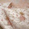 Vestido drapeado de estilo antiguo con flor grande, moda, tela jacquard, ropa de primavera y otoño, vestido elegante, tejido de seda dorada teñido en hilo