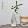 Jarrón de Vidrio Transparente Soplado Arreglo Floral Adornos Florales Hidropónicos Decoraciones de Mesa para Sala de Estar en Casa Botella Zen Guanyin