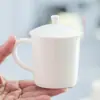 Taza de té de porcelana blanca Dehua con tapa, taza de cerámica para oficina, juego de tazas para degustación de té con certificación QS, taza para la apreciación del arte del té