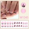 Rosa Barbie hoja negra silueta elegante inteligente nuevo elegante simple otoño e invierno blanco Europeo y Americano uso de uñas uña