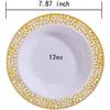 Tazón para ensalada de 12ozps tazón de plástico duro plato hondo dorado hueco tazón plateado SALA fiesta tazón oro rosa 25 piezas