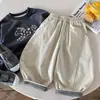 Pantalones Cargo Rectos de Retazos para Niñas de Comercio Exterior Pantalones de Otoño para Niños Pantalones Casuales Sueltos de Color Sólido para Bebé Resistentes al Desgaste Negro