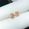 Pendientes de Plata de Ley S925 con Cristal Amarillo Natural para Mujer, 3 mm, para el Año de Nacimiento
