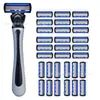 Aparelho de Barbear Manual com Lâminas de Aço Inoxidável de 5 Camadas, Cabeça da Lâmina Anti-Riscos para Uso Transfronteiriço, Aparelho de Barbear Masculino Atacado