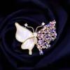 Broche de Mariposa Insecto Rosa Zircón Natural de Lujo Ligero, Broche de Lujo de Gama Alta para Abrigo para Mujeres al por Mayor