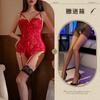 Ting Xiang Yujie Nocturno Atractivo Correa de Perspectiva Ropa Interior Sexy Pecho Pequeño Fruncido Cintura Plástica Sin Costuras Mono