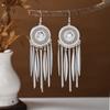 Aretes Étnicos Imitación Plata Miao Aretes Retro Largos con Borlas Atracciones Aretes Estilo Antiguo Aretes Miao para Mujer Venta al por Mayor