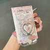 Suporte Cor-de-Rosa de Veado em Formato de Coração Adequado para Capa de Celular Apple 17Pro, Coelhinho Capa Protetora Anti-Queda para iPhone 16/13
