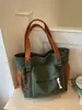 Bolso de lona de color liso para mujer 2026, bolso de hombro de gran capacidad, bolso tote elegante para estudiantes, bolso de mano y bolso cruzado