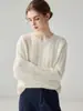 Suéter de punto trenzado 100% cachemira, corte holgado, para mujer, nuevo estilo otoño/invierno, con una textura similar a la de una nube, elegante y grueso, top de manga larga