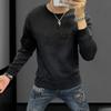 Suéter de Otoño de Manga Larga para Hombre Marca de Moda Estampado de Letras Cambiante de Color Ajustado Jersey Camisa con Cuello Redondo Chaqueta Casual Camiseta