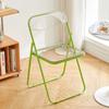 Silla plegable transparente silla con respaldo acrílico silla sencilla para recepción de oficina tienda de ropa celebridad de Internet estilo ins taburete plegable