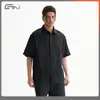 Ropa para Hombre Etai Alta Calidad Tencel Decoración Convexa Jacquard Manga Corta Tipo Holgado Cuello Solapa Estilo Casual Camisa de Hombre