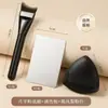 Pincel Base Plano de Cabeça Chata em Forma de Meia-Lua, Ferramenta Profissional para Maquiagem de Base, Sem Pó, Portátil e Fácil de Limpar, Pincel para Maquiagem de Máscara Facial