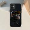 Funda para iPhone 15 con diseño de orangután divertido y moderno para hombre, con lazo rosa, de comercio exterior.