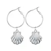 Pendientes sencillos nuevos europeos y americanos para mujer estilo ins transfronterizos populares joyería para orejas de concha H368