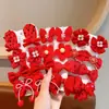 Juego de Pasadores de Año Nuevo para Niñas, Accesorios Rojos Festivos para el Festival de Primavera, Pinza para Flequillo de Niña Pequeña, Pinza Lateral, Pinza para Cabello de Bebé