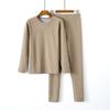 Conjunto de Ropa Interior Térmica para Hombre y Mujer con Lana de Seda y Terciopelo, Protección de Hombro Cepillada de Doble Cara, Ropa y Pantalones de Otoño Calentados