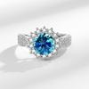 Comércio exterior ao vivo super flash luxo diamante completo 2 quilates imitação D cor moissanite anel feminino prata esterlina anel atacado