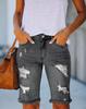 Aliexpress Amazon Transfronteiriço Europeu e Americano Lavado Rasgado Algodão Lavado Shorts Jeans Femininos