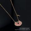 Collar con llave Ruyi de Kirin V Gold de alta edición y larga duración, con cierre de ágata roja y diamantes para mujer, cadena de clavícula de alta calidad, venta al por mayor