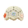 Gorro de Punto Hueco Hecho a Mano Estilo Japonés para Mujer, Transpirable Fino para Primavera y Verano, Dulce Versátil Gorro de Punto Floral
