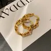 Brincos Corrente Nariz de Porco Estilo Metal Europeu e Americano para Mulheres, Modernos, Versáteis, Luxo Leve, Brincos de Alta Qualidade, Atacado de Joias