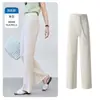 Pantalones Casuales de Lyocell para Mujer, de Cintura Alta, Pierna Recta Estrecha, para Primavera y Verano, con Protección Solar, Adelgazantes, que Alargan la Figura, Cómodos, Antibacterianos, con Caída, Ligeros