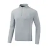Camiseta Masculina de Manga Longa com Meio Zíper e Gola Alta Secagem Rápida para Uso ao Ar Livre, Fitness, Corrida, Camada Base Elástica, Tamanho Grande, Top Esportivo