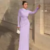Amazon Roupa Feminina 2026 Verão Nova Moda Elegante Slim Fit Plissado Zíper Gola Redonda Manga Longa Vestido