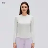 Camiseta Henley Versátil Casual de Otoño Modal Amigable con la Piel Top Deportivo Fitness Yoga Camiseta de Manga Larga para Mujer D25146