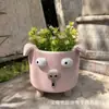 Vaso de Flores Fofo Formato de Porquinho Desenho Animado Estátua de Animal Fofo Criativo de Resina Decoração para Casa Jardim Pátio