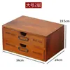 Escritorio de Oficina de Madera Maciza Gabinete de Almacenamiento Caja de Madera Zakka Cajones Múltiples Tipo Dormitorio Caja de Almacenamiento para Cosméticos
