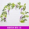 Simulación flor de glicina flor falsa enredadera flor decorativa enredadera de plástico para colgar del techo