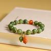 Pulsera de Jade Verde Natural Colgante de Calabaza Nuevo Estilo Chino Tendencia Nacional Diseño de Estilo Antiguo Nicho Lujo Ligero Versátil Pulsera para Mujer