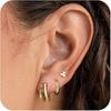 Novos Earrings de Platina Banhados a Ródio para Venda Quente Explosões do TikTok Alta Qualidade Camada Dupla Zircônia Microincrustada Design Único Orelha Feminina
