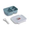 Lancheira de Plástico para Estudante, para Micro-ondas, com Três Compartimentos, Lancheira Retangular de PP de Grau Alimentar com Talheres Selados