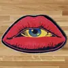 Amazon Transfronterizo Labios Rojos Sexy Cachemira Imitación Felpudo Dormitorio Manta de Cama Absorbente Decorativo Baño Tacto Felpudo Resistente al Desgaste