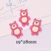 Resina de simulación accesorios lindo creativo oso fresa dona DIY funda para teléfono móvil hebilla de zapato accesorios para el cabello material de parche
