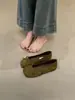 Sapatilhas Redondas Estilo Francês com Laço para Mulheres, Outono 2025 Estilo Retro Raso Sapatos de Salão Sapatos de Vovó