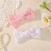 Juego de pinzas para el pelo de lazo de encaje para niños, pequeños accesorios para el pelo de lazo de tela bordada, lindos adornos para el pelo de bebé, 5499