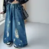 Conjunto de Primavera e Outono para Meninas 2026 Novo Casual Estilo Coreano Crianças Médias e Grandes Moletom com Estrela Cadente com Calças Rasgadas