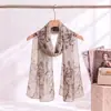 Lenço de Seda Georgette Leve 50*160 Lenço Longo Estampado Adequado para Todas as Estações Toque de Luxo Lenço de Gaze Lenço Decorativo de Seda