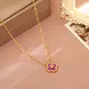 Set de aretes y collar de trébol de cuatro hojas morado con circonita cúbica, un accesorio lujoso y elegante que es versátil y adecuado para el uso diario, disponible para envío directo.