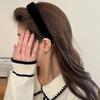 Diadema de terciopelo vintage con ala ancha, estilo nuevo, parte superior de cráneo alto, de alta gama, sencilla, combinable con todo, accesorios populares en Internet para mujeres.