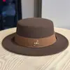 Nuevo Sombrero de Lana Clásico de Copa Plana para Mujer, Estilo Elegante de Dama para Otoño e Invierno, Sombrero de Pescador, Versátil Sombrero de Fieltro de Moda Británica, Moderno