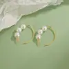 Brincos de Pérola Exquisitos e Compactos para Mulheres, Estilo Argola Simples, Inspirados em Celebridades, Modernos, Minimalistas, Sensação de Alto Padrão, Ganchos de Orelha, Brincos de Pino Elegantes, Únicos