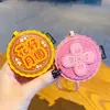 Llavero colgante creativo de cuero PU con forma de pastel de luna para parejas, accesorio de llavero de cuero para coche y bolso, regalo del Festival de Medio Otoño